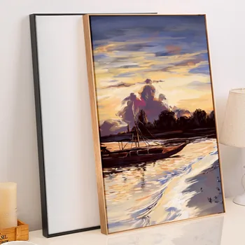 Custom Size Canvas Oil Painting Aluminium Narrow L-Shaped Profiles Metal Wall Poster Photo Picture Frames