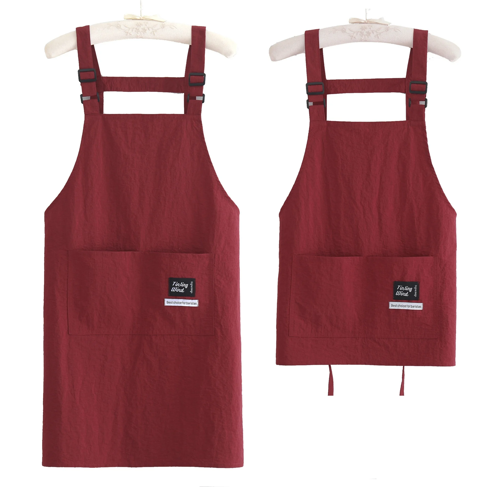 Solid Color Adjustable Sleeveless Suspender Apron Kitchen Water-Resistant Oil-Proof Anti-Fouling Simple Fashion Workwear preview 4