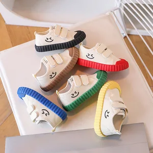 2026 Spring Casual Canvas Shoes for Boys and Girls Children's for Smiley Indoor Kindergarten Shoes in Candy Colors for Autumn