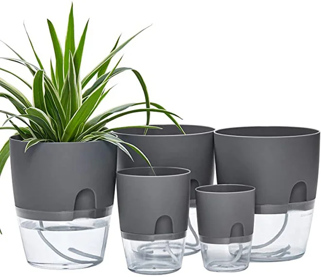Wholesale 9.3" Clear Self-Watering Planters - Large Plastic Pots for Indoor  Plants, Perfect for Hotels, Cafes & Gardens