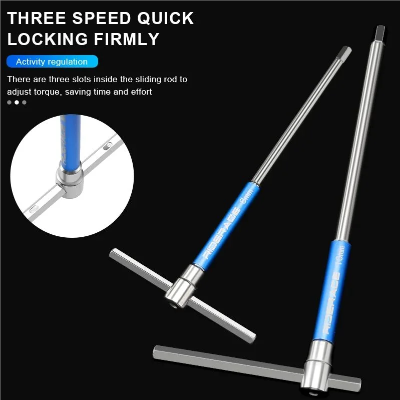 RIDERACE Bicycle Allen Hex Key Wrench Hand Bike Repair Tools Set T Handle 2/2.5/3/4/5/6/8/10mm CRV Steel Inner Hexagon Spanner