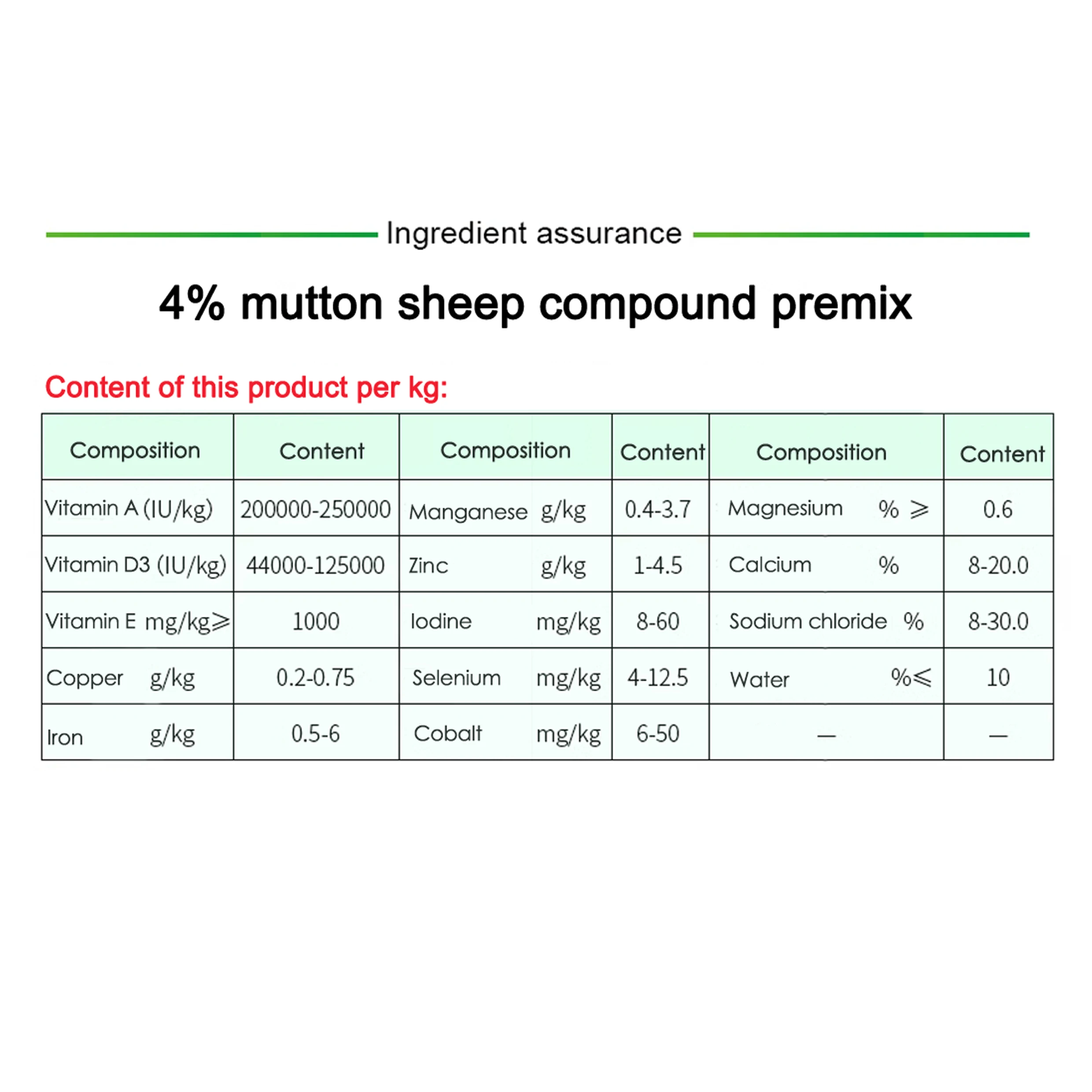 Factory 4 Mutton Sheep And Goat Compound Premix Growth Promotion