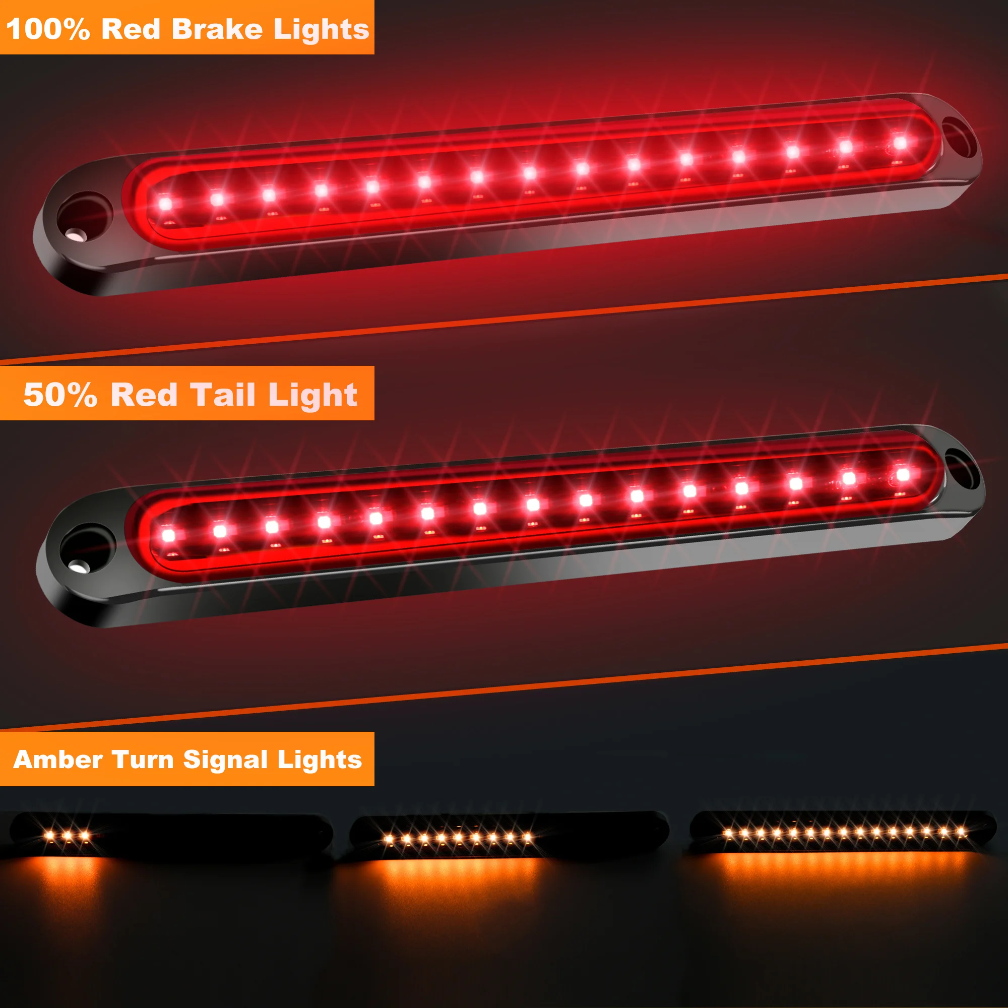Auto Tail Light LED Trailer Identification Light Led Turn Signal TailLight Bar Strip Truck Rear ...