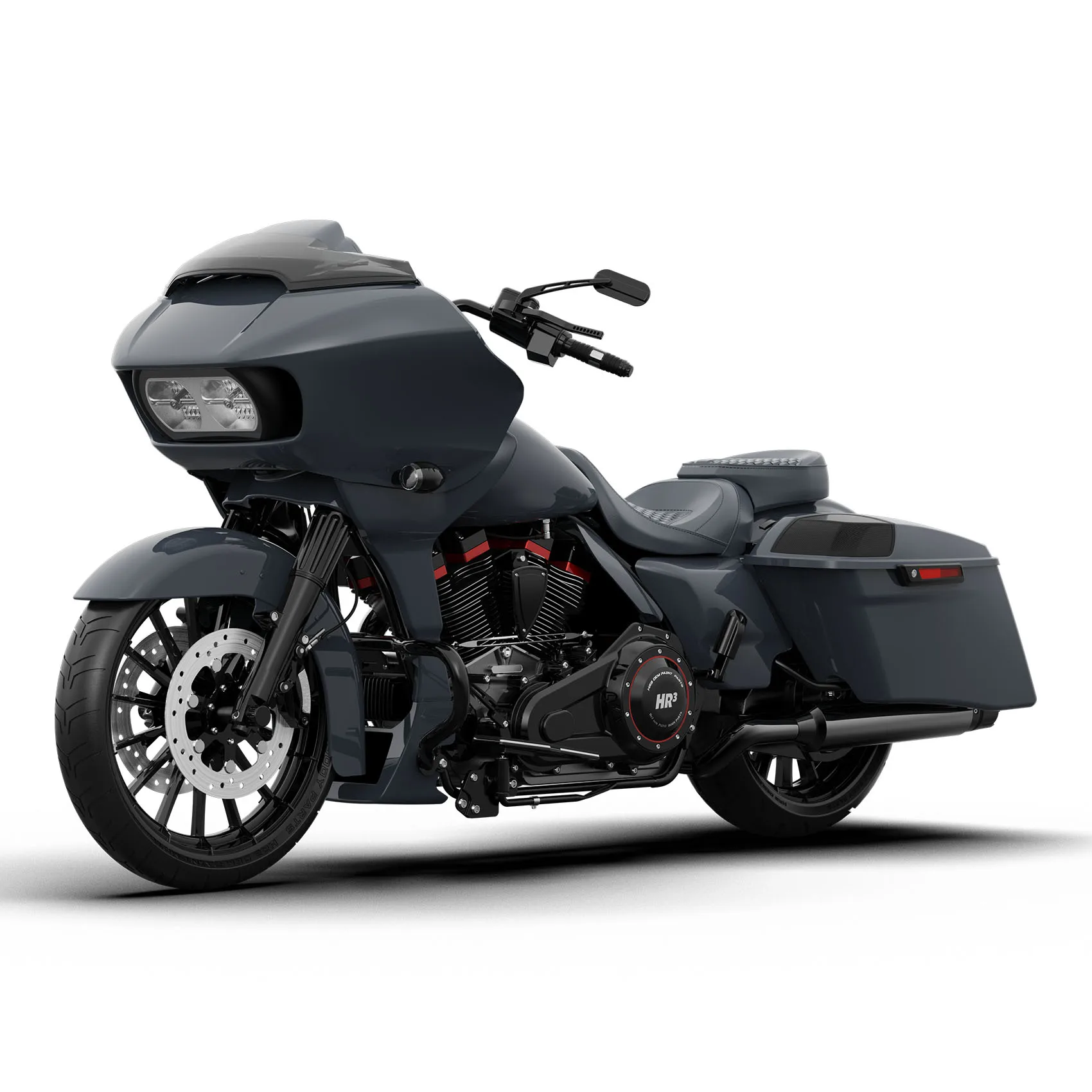 3点　RPD-ロール・アート・シリーズ HR3 Gunship Gray Spoiler Kit For Harley 2017-Later FLTRX