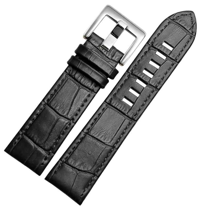 Luxury Genuine Leather Watch Band with Crocodile Pattern Smooth 20mm 22mm Compatible for Montblanc Watch Straps