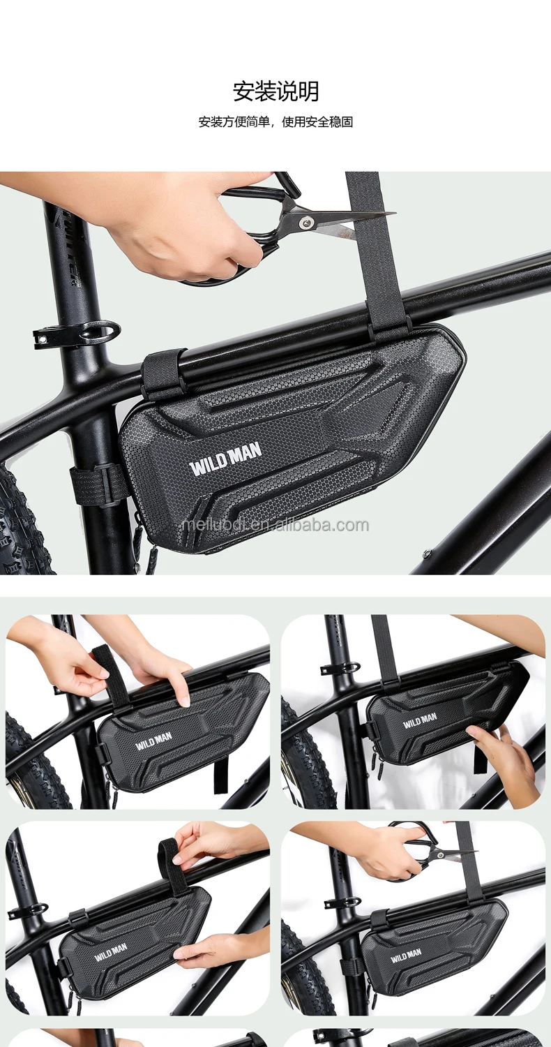 Wild Man Xt4 1.5l Waterproof Mountain Road Bike Top Tube Cycling Pouch Bicycle Triangle Frame