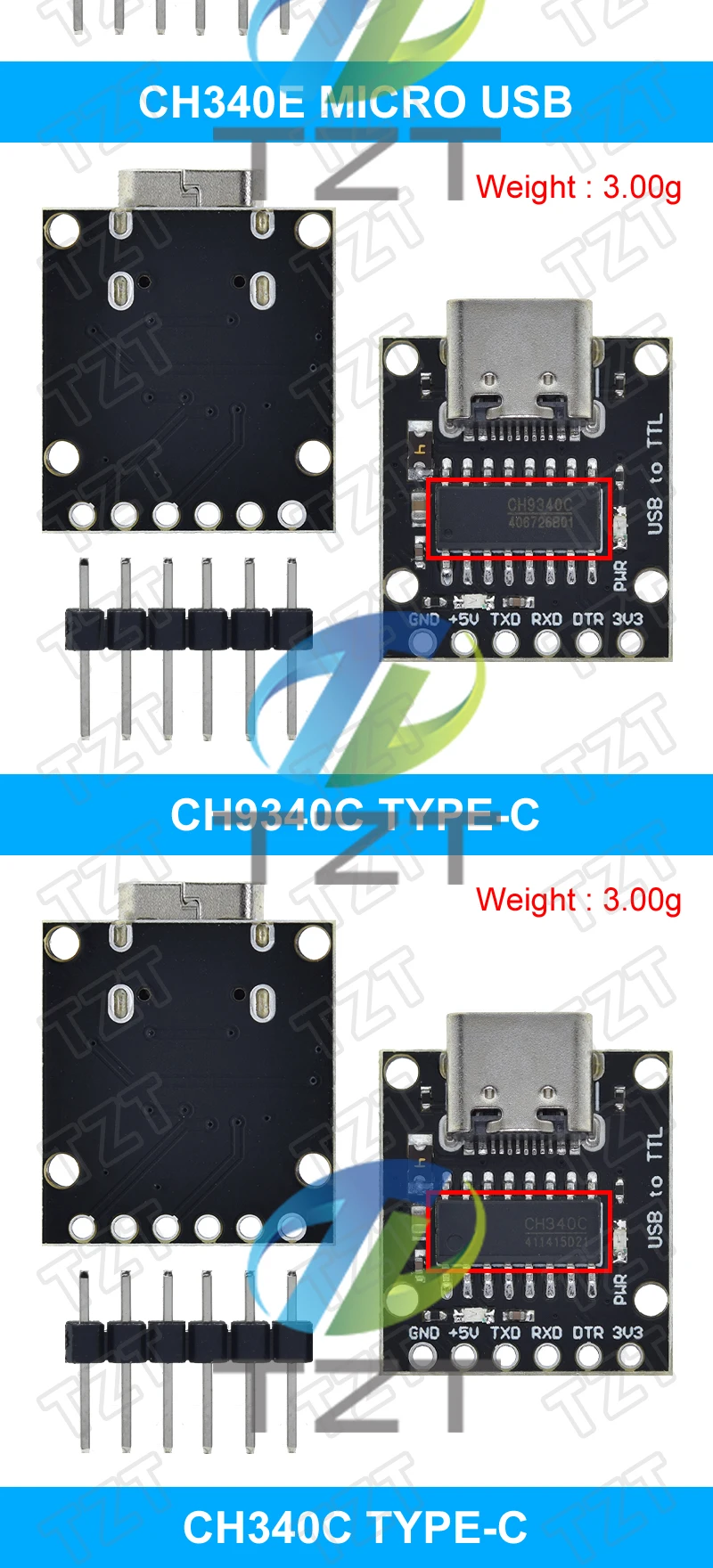 Tzt Ch340n Sop8 Usb To Ttl Module Pro Mini Downloader Replaces Ch340g ...