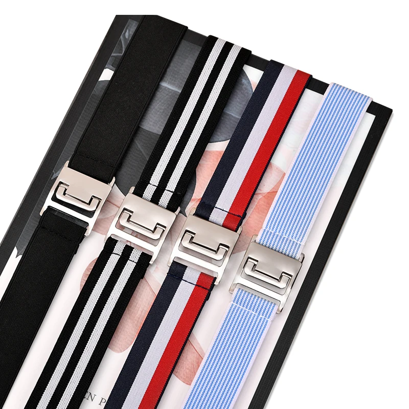 Women No Show Invisible Elastic Stretch Waist Belt With Flat