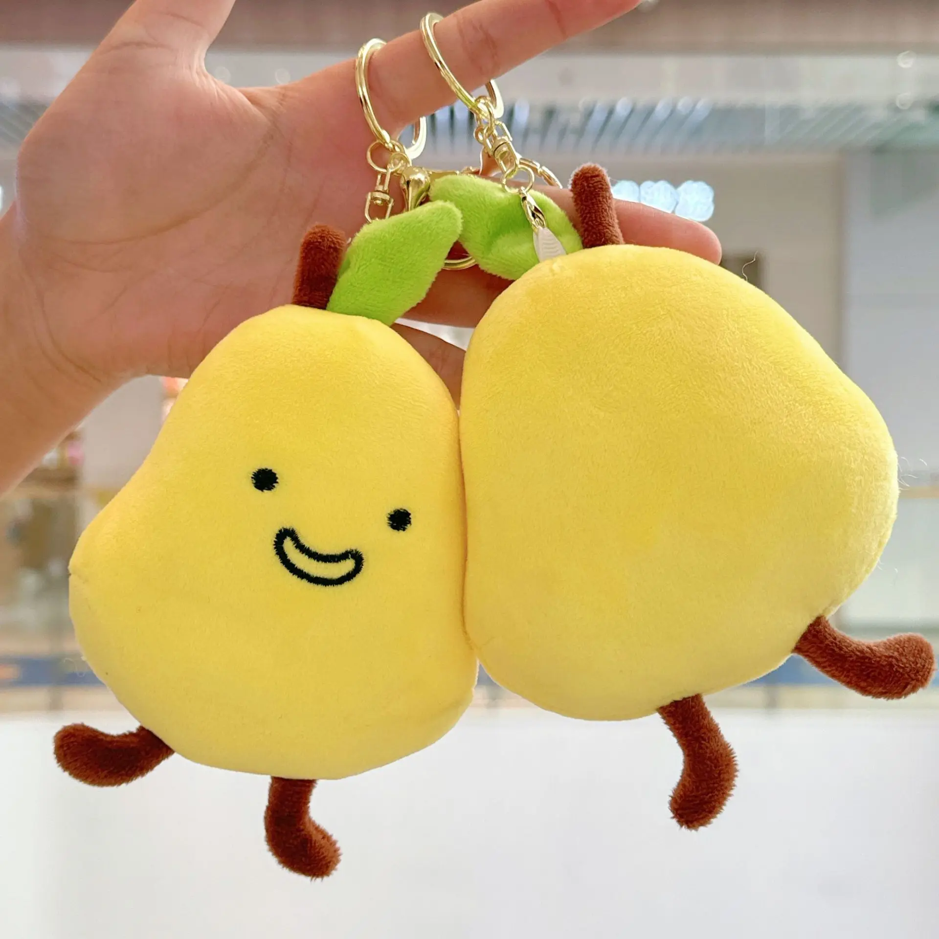 シミュレーションフルーツぬいぐるみ梨人形ペンダント