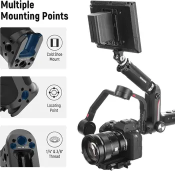 NEEWER Sling Handle Grip for WEEBILL-S Only, Handgrip with Cold Shoe, 1/4" Thread, 1/4" Thumb Screw, 3/8" ARRI Locating Holes detail image