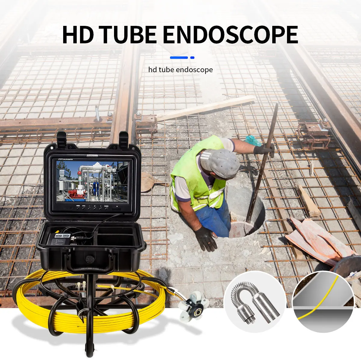 Best Video Pipe Inspection Camera 9 inch 1080p HD Screen  Drain Sewer Inspection systerm for Home pipeline&municipal projects details