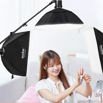 2 Lamp Photography Flash Camera Feflector Photo Video Shooting  50x70CM Softbox Light Box Tripod Lighting Kit detail image
