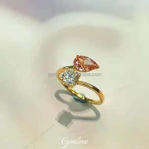 In Stock! 1.055CT Lab Pink/White Diamond Ring - GIA/IGI CVD/HPHT, 18K Fancy Engagement