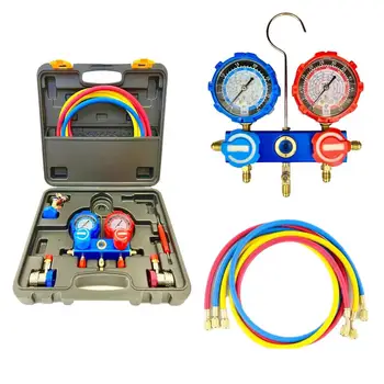 Manifold Gauges Set Refrigeration Digital Valve Tool Kit With Charging Hose Air Conditioner parts R32 R134a R410A