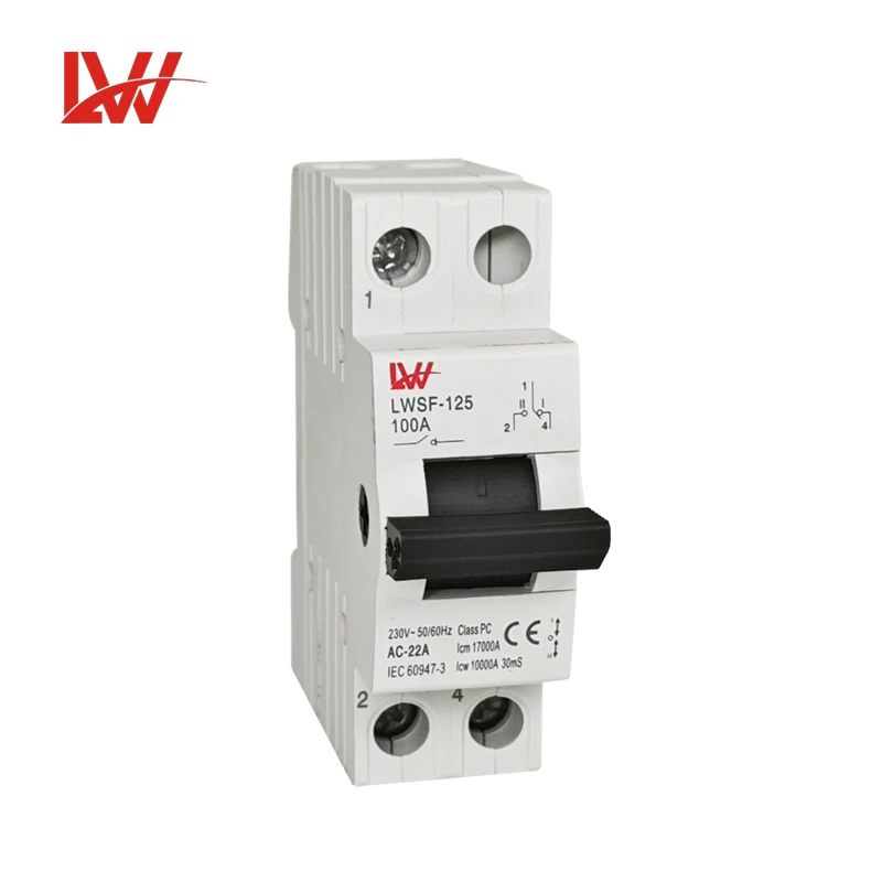 New Din Rail Mounted Modular Change Over Switch 1P 230V 400V 125A 100A 80A AC Transfer Switch