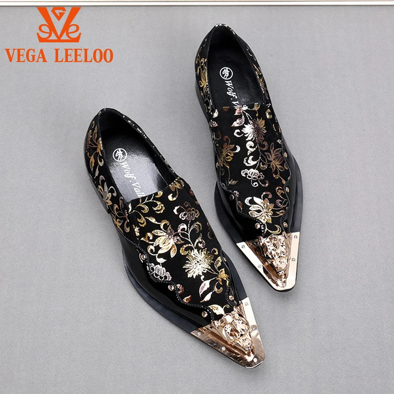 slim fit dress slacks Men Dress shoes-Desta Black/Gold – By Day Fashion
