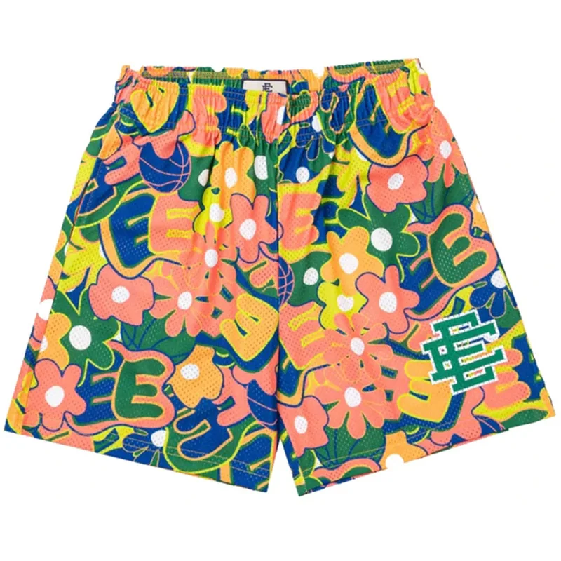 Summer Breathable Mesh Oversized Men Shorts Custom Printed Graphic Casual Fiess Beach Shorts411_voghion.com