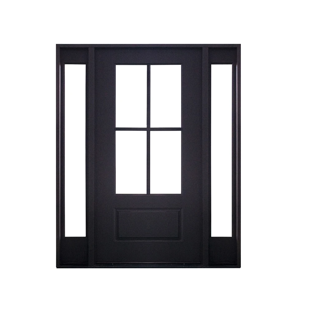 Black front FRP doors prehung fiberglass exterior doors with insulated glass