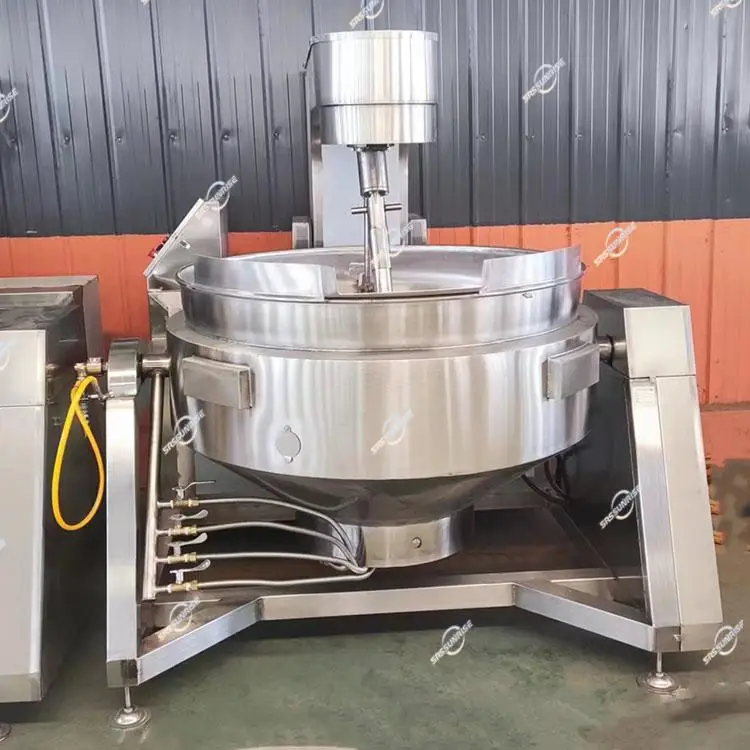 Industrial Cooking Pot Mixer Fryer Honey Peanut Sugar Coated Cashew Almond Walnut Nuts Jacket Kettle With Planetary Agitator
