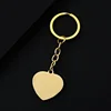 Porte-clés doré en forme de coeur