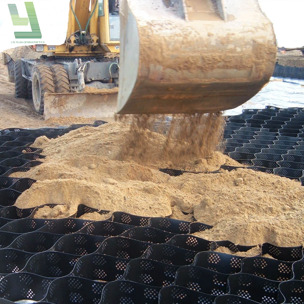 75mm 100mm Height Geocells Graver HDPE Geocell Gravel Grid Stabilizer Road Slope Retaining River Bank