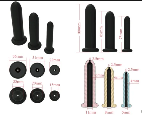 2021 prostate massage device vaginal massager silicone vaginal dilatorscoated vaginal peg M size with lubricant