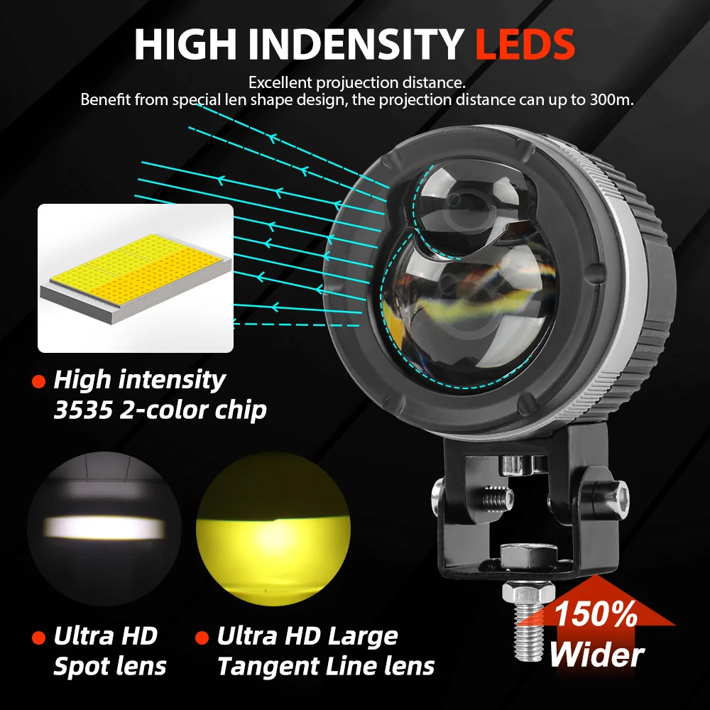 Wholesale Auto Lighting System Auxiliary Fog Lights IP68 3 Inch 30W 12V 24V Tdd Led Mini Driving Light Dual Color for Motorbikes