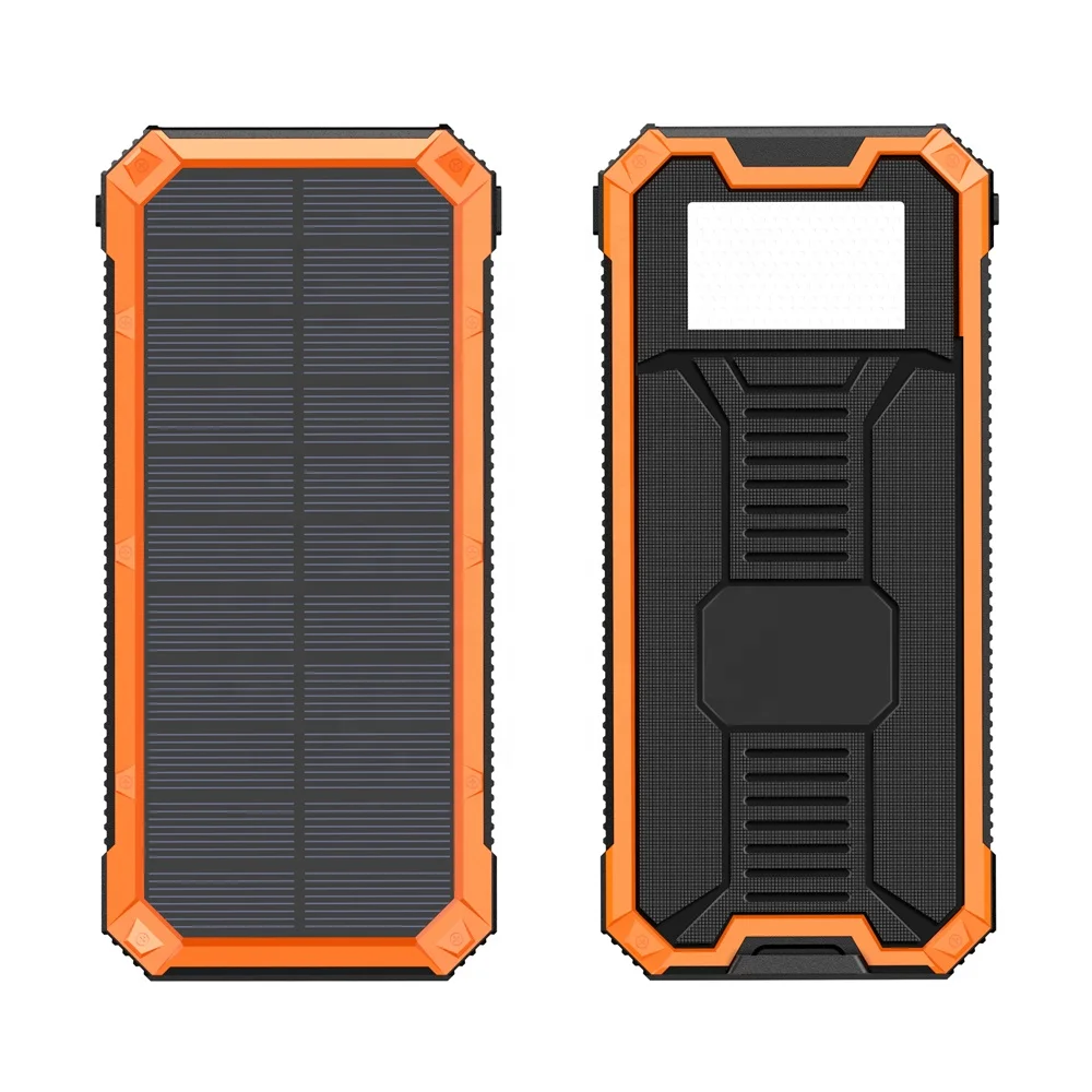 Power Bank Solare 20000 MAh Con Torcia LED E Cavi Integrati – Ricarica Rapida 2.1A