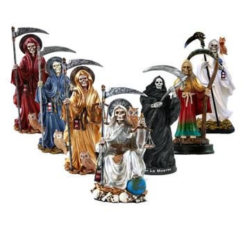 Wholesale Custom Resin Holy Death Grim Reaper Figurine Saint Death Santa Muerte Statues