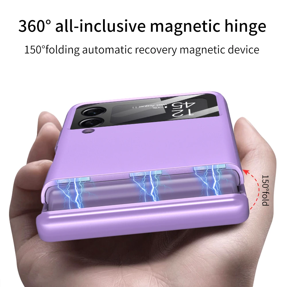 GKK 360 Hinge All Inclusive Shell for Samsung Galaxy Z Flip4 Case Magnetic Ultra Thin Hard Case for Samsung Z Flip 4 Back Cover