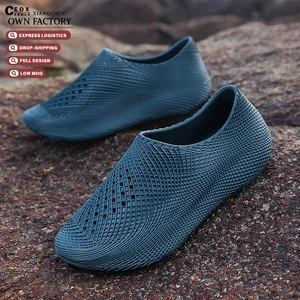 Casual EVA Summer Lightweight Closed-Toe Breathable Anti-Slip Cross-Style Outdoor Slides Printed 3D Printed Slippers