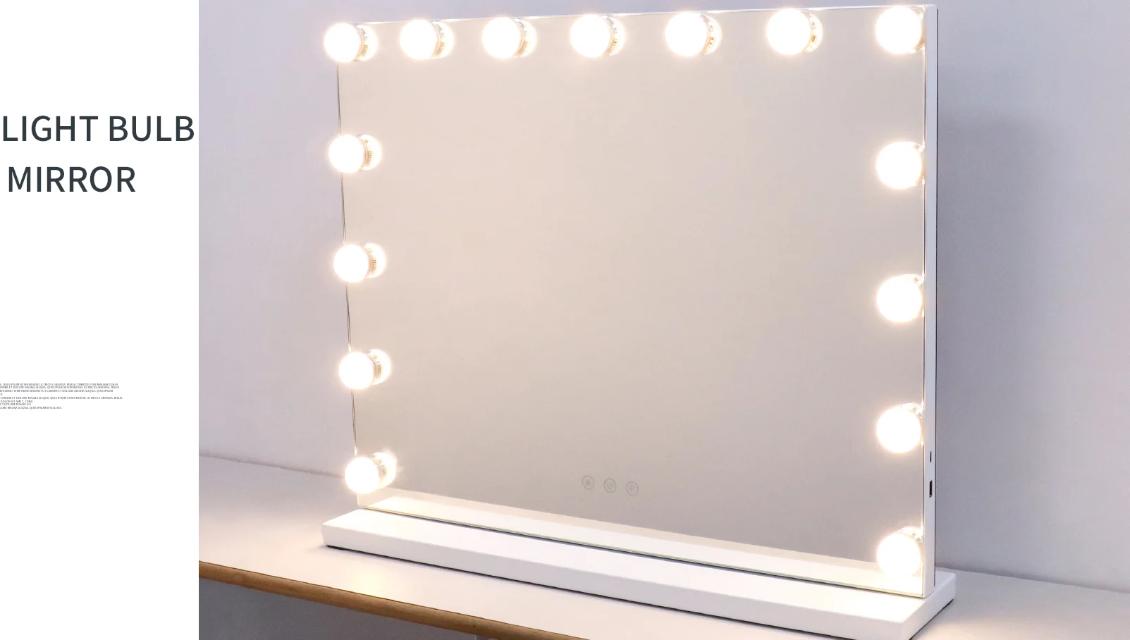 Hot Selling 15 Bulbs Hollywood Vanity Mirror With Lights 58*46cm Led