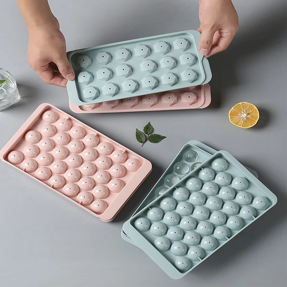 
Оптовая продажа с завода LG074, пресс-форма для льда, пластиковый поднос для льда, круглая форма для льда с крышкой 