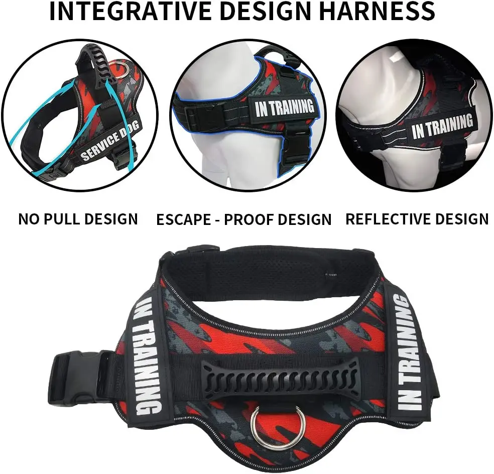 Breathable Service Dog Vest Harnesses No Pull Reflective Adjustable