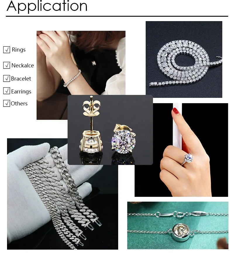 Wholesale Price Moissanite Diamond Stones  Loose Gemstone  1 Carat 2ct 3ct Round Cut champagne Moissanite for Jewelry Making