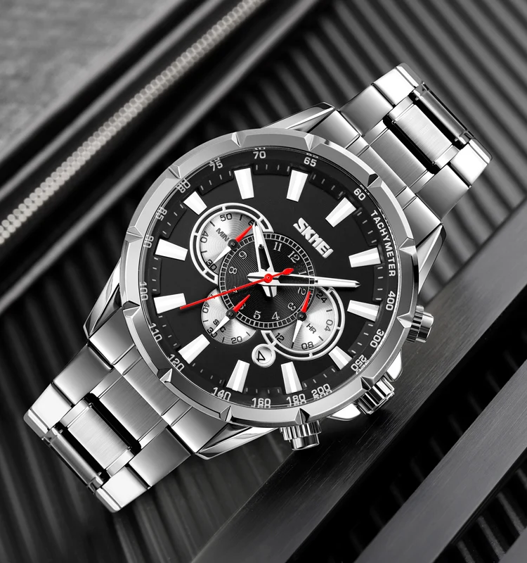 SKMEI 9241 Custom Logo Big Face Alloy Watch Quartz Movement Mens Luxury Watches