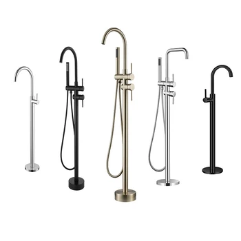 Modern Brass Freestanding Bathtub Faucet Mounted Bath Shower Faucet Shower Mixer Tap Handest