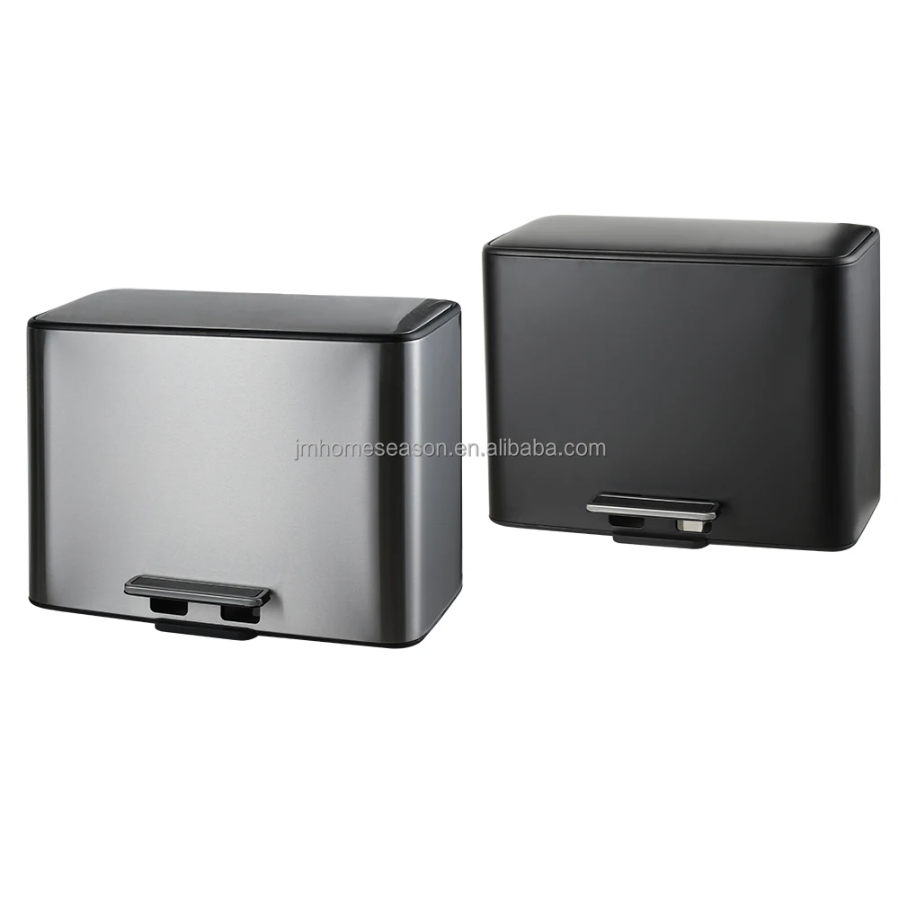 Black Fingerprint Proof Stainless Steel 2in1 Dual Compartment Step Recycle Can Bin 40l Buy