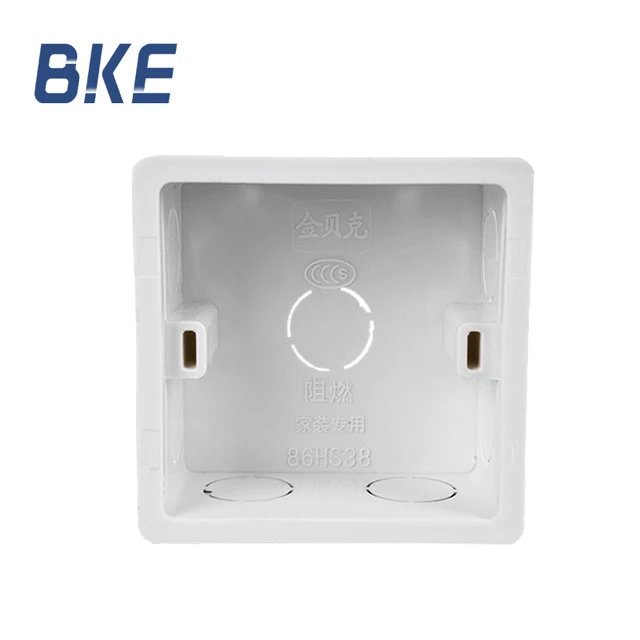pvc upvc  86 type switch socket electrical  wall surface white/bule/ red color one gang bottom switch box