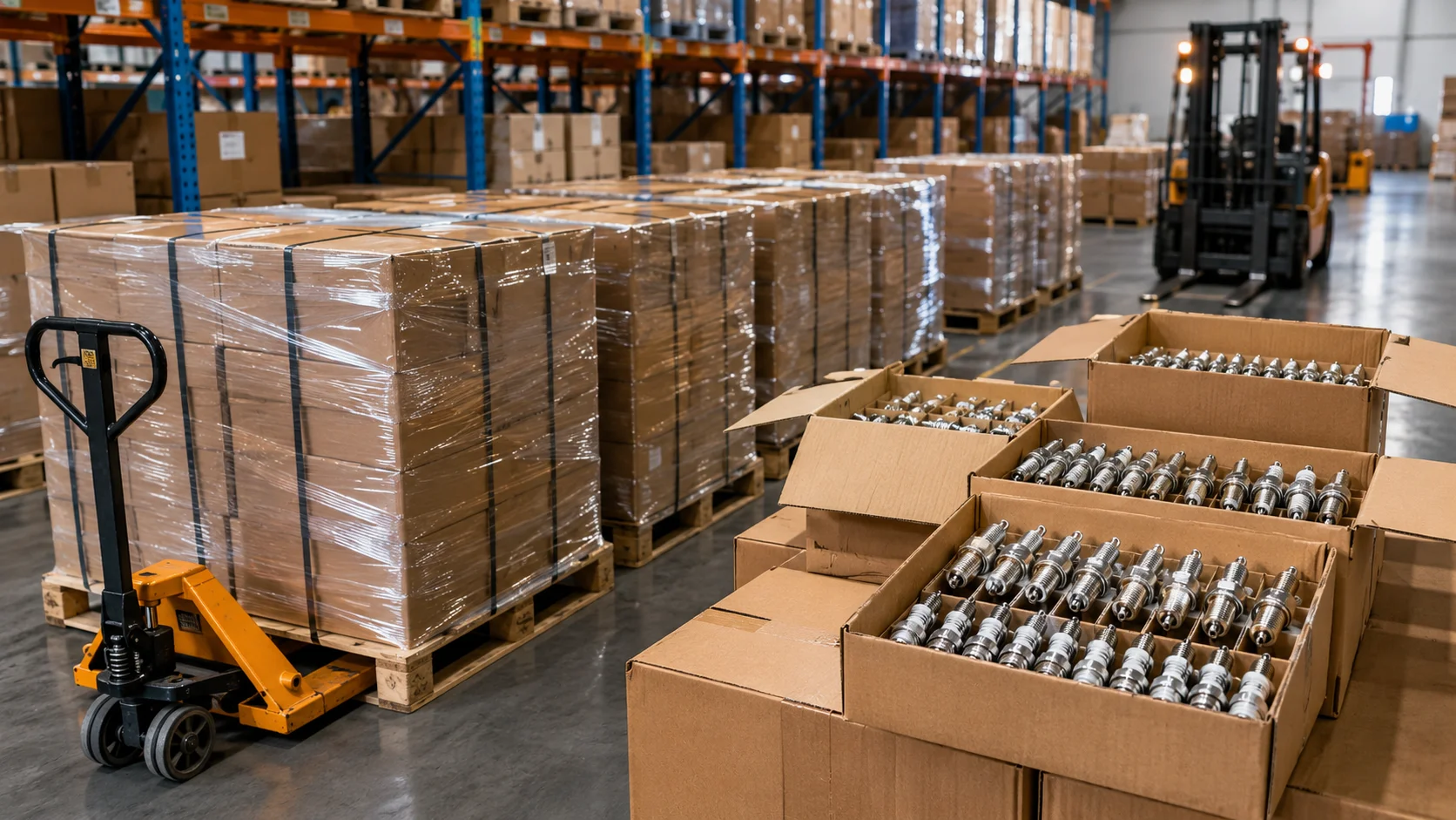 Spark plug bulk order shipment for auto parts importers