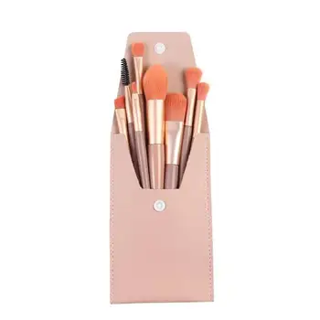 8Pcs No Logo Makeup Brush Set With Box Professional Makeup Brushes Brown Blue Cosmetics For Women