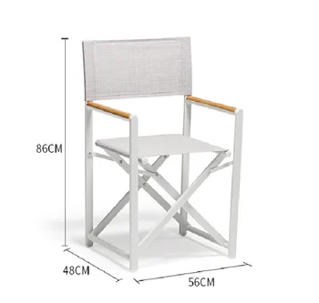 Outdoor aluminum alloy folding armrest beach lounge plastic wood Teslin chair