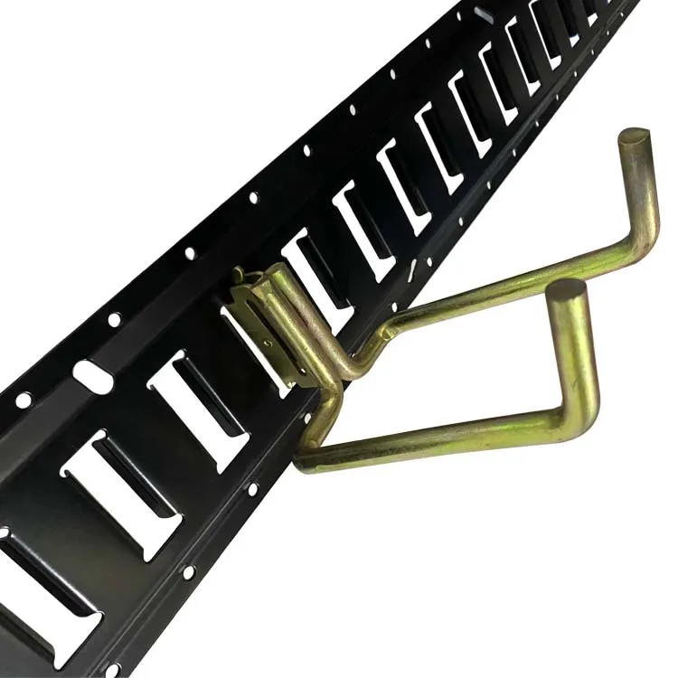 Yellow Zinc Plated E Track Fitting Holder With Double J Handle Hook For