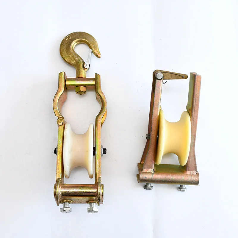 Hanging Cable Roller Single Wheel Stringing Laying Rollers Nylon Pulley Hook