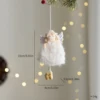 White plush angel pendant