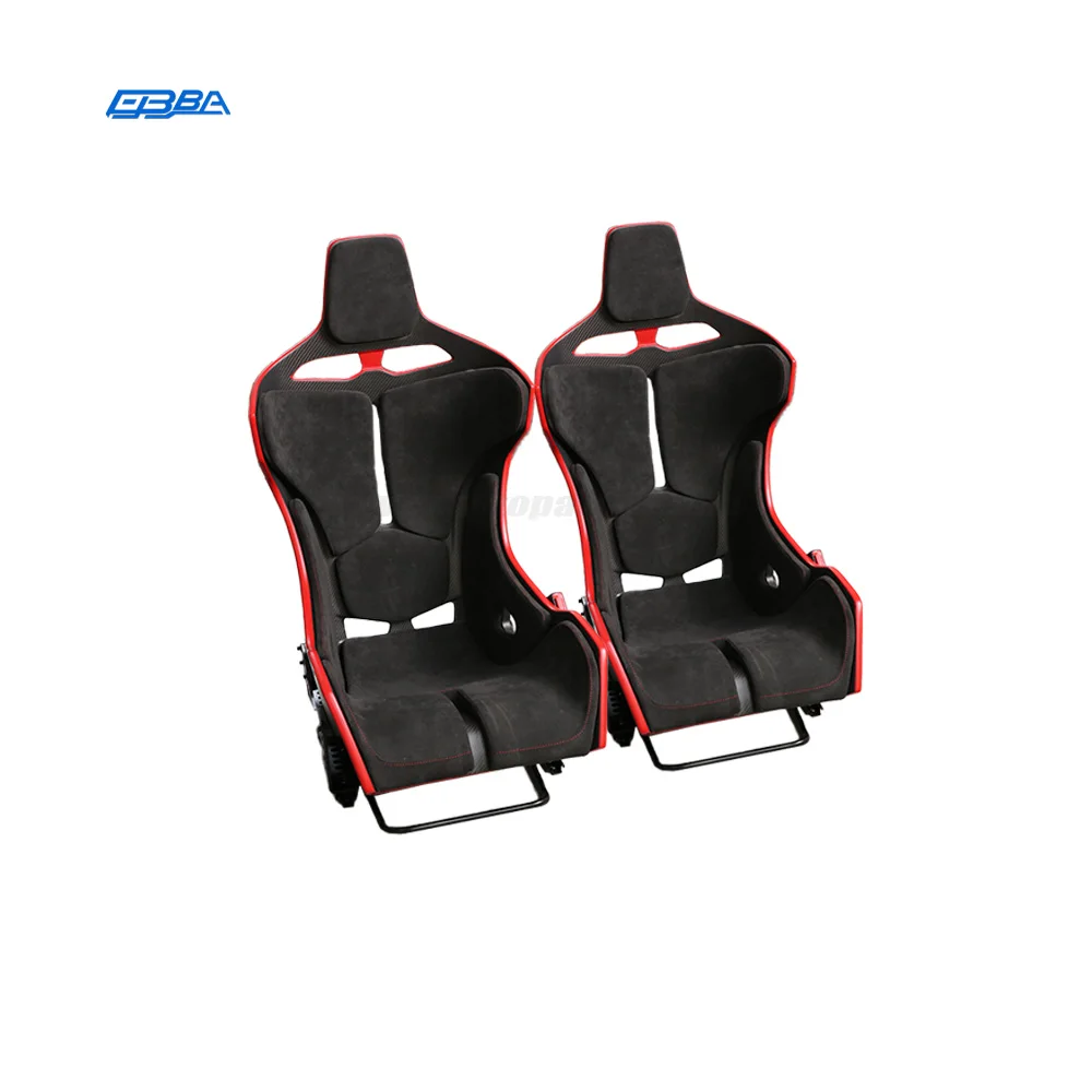 Customized Red Edge Dry Carbon Fiber Car Seats For Mclaren 720S 540C 650S MSO Senna Alcantara Fabric