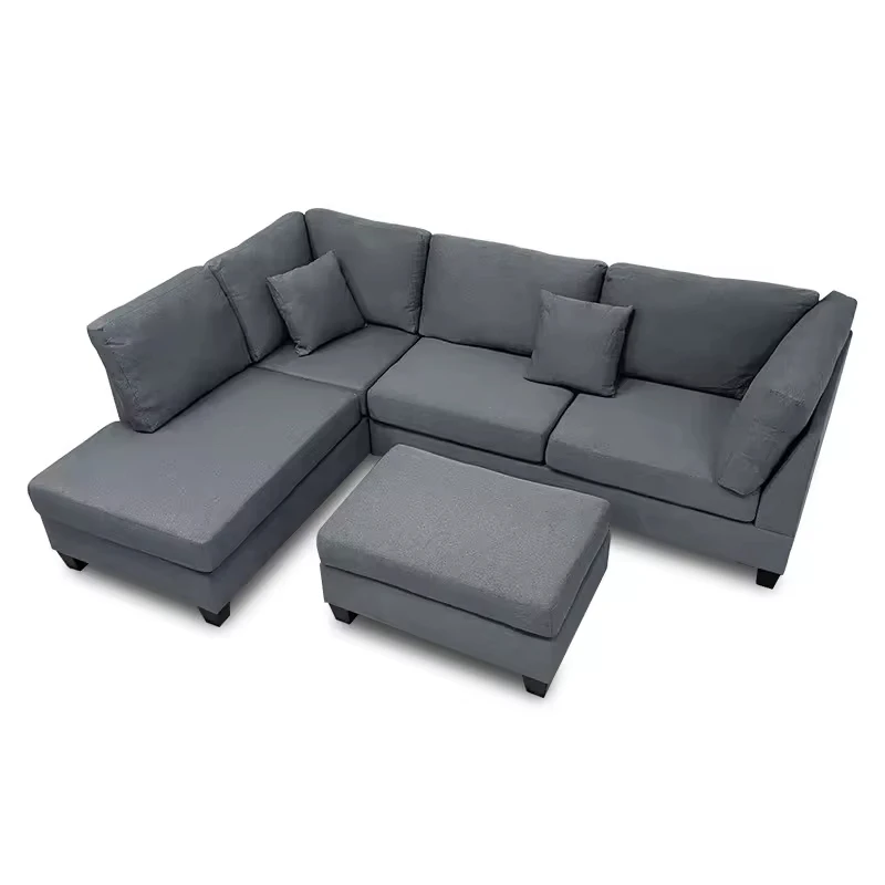 High Quality Modern Modular Couch Small Corner Sofa Luxury Fabric I Shape Living Room Sofa Set