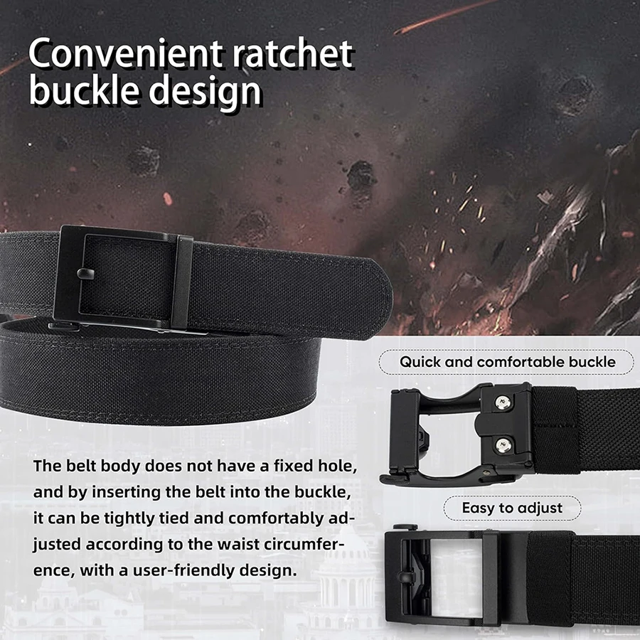 High Quality Adjustable Nylon Ratchet Belt Durable Multifunctional Concealed Carry Tactical Belt