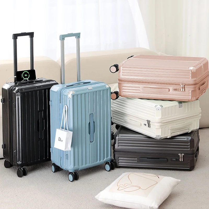 Multi Functional Luggage with 3 Handle New Fashionable Suitcase Trolley Luggage Travel Bags with Cup Holder Luggage Set