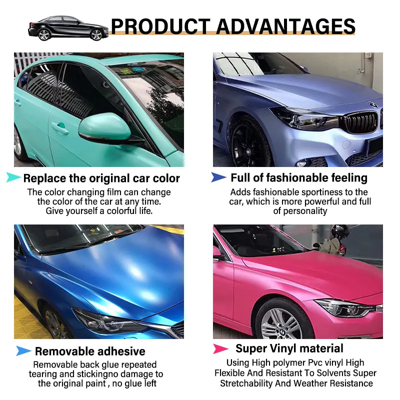 Super Pvc Material Electroplated Metal Sky Blue Car Wrap Vinyl Film ...